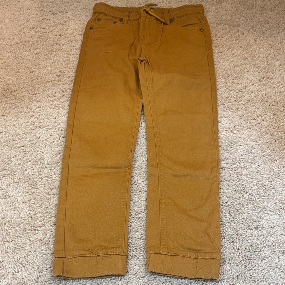 Deux par Deux Boys’ Brown Elastic Waist Pants